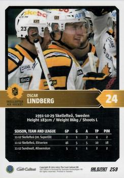 2012-13 SHL Elitset #259 Oscar Lindberg Back