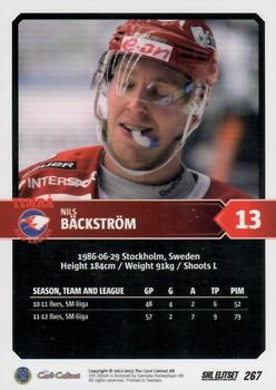 2012-13 SHL Elitset #267 Nils Bäckström Back