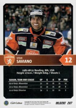 2012-13 SHL Elitset #287 Steve Saviano Back