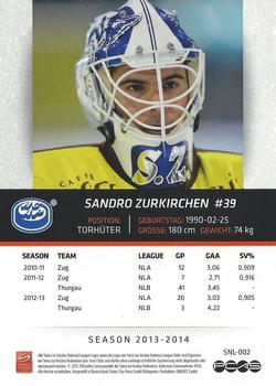 2013-14 PCAS Swiss National League #SNL-002 Sandro Zurkirchen Back