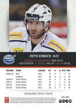 2013-14 PCAS Swiss National League #SNL-006 Reto Kobach Back