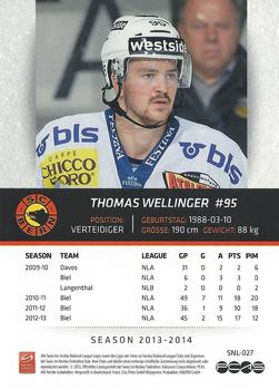 2013-14 PCAS Swiss National League #SNL-027 Thomas Wellinger Back