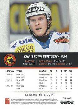 2013-14 PCAS Swiss National League #SNL-030 Christoph Bertschy Back