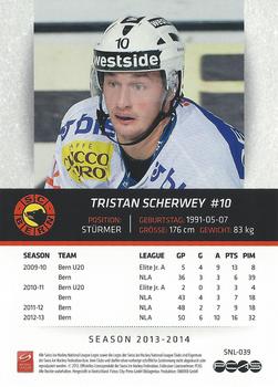 2013-14 PCAS Swiss National League #SNL-039 Tristan Scherwey Back
