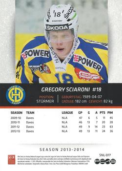 2013-14 PCAS Swiss National League #SNL-077 Gregory Sciaroni Back