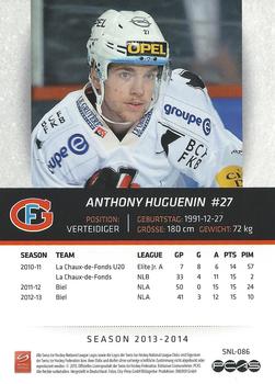 2013-14 PCAS Swiss National League #SNL-086 Anthony Huguenin Back