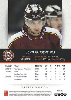2013-14 PCAS Swiss National League #SNL-112 John Fritsche Back