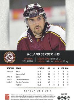 2013-14 PCAS Swiss National League #SNL-113 Roland Gerber Back