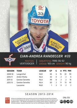 2013-14 PCAS Swiss National League #SNL-125 Gian-Andrea Randegger Back