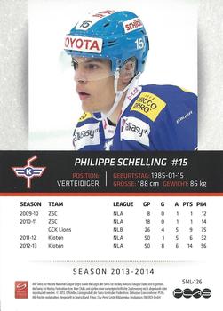 2013-14 PCAS Swiss National League #SNL-126 Philippe Schelling Back