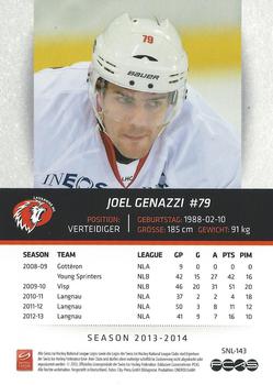 2013-14 PCAS Swiss National League #SNL-143 Joël Genazzi Back