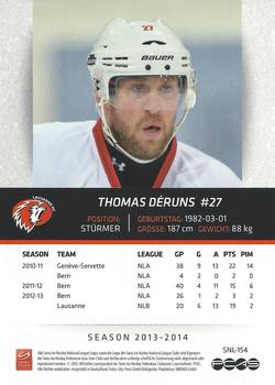 2013-14 PCAS Swiss National League #SNL-154 Thomas Déruns Back