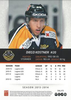 2013-14 PCAS Swiss National League #SNL-173 Diego Kostner Back