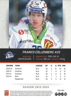 2013-14 PCAS Swiss National League #SNL-184 Franco Collenberg Back