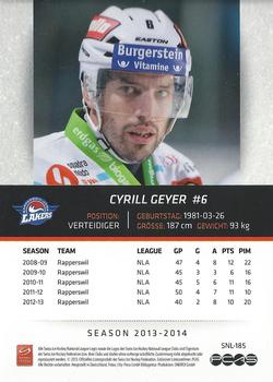 2013-14 PCAS Swiss National League #SNL-185 Cyrill Geyer Back