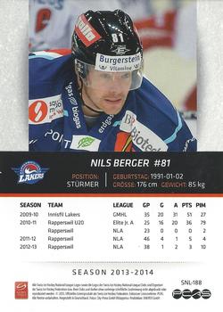 2013-14 PCAS Swiss National League #SNL-188 Nils Berger Back