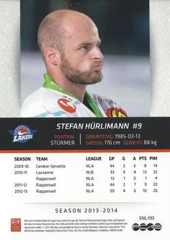 2013-14 PCAS Swiss National League #SNL-193 Stefan Hürlimann Back
