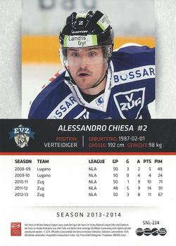 2013-14 PCAS Swiss National League #SNL-224 Alessandro Chiesa Back