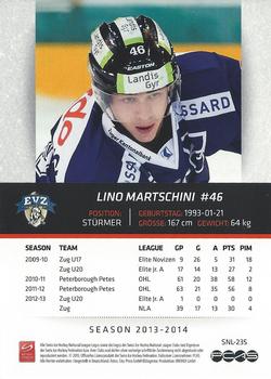2013-14 PCAS Swiss National League #SNL-235 Lino Martschini Back