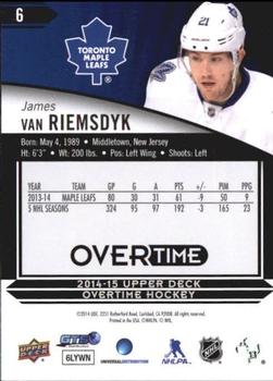 2014-15 Upper Deck Overtime #6 James van Riemsdyk Back