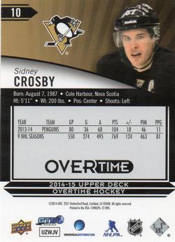 2014-15 Upper Deck Overtime #10 Sidney Crosby Back