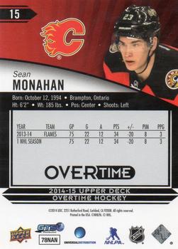 2014-15 Upper Deck Overtime #15 Sean Monahan Back