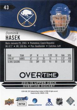 2014-15 Upper Deck Overtime #43 Dominik Hasek Back
