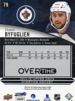 2014-15 Upper Deck Overtime #79 Dustin Byfuglien Back
