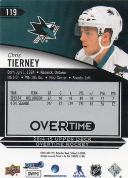 2014-15 Upper Deck Overtime #119 Chris Tierney Back