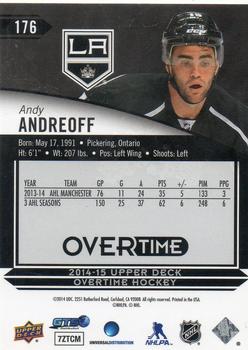 2014-15 Upper Deck Overtime #176 Andy Andreoff Back