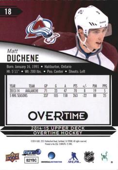 2014-15 Upper Deck Overtime #18 Matt Duchene Back