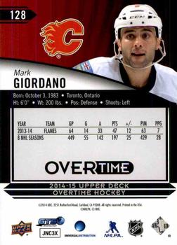 2014-15 Upper Deck Overtime #128 Mark Giordano Back