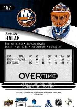 2014-15 Upper Deck Overtime #157 Jaroslav Halak Back