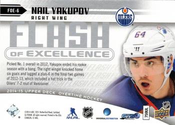 2014-15 Upper Deck Overtime - Flash of Excellence #FOE-6 Nail Yakupov Back