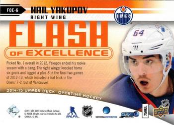 2014-15 Upper Deck Overtime - Flash of Excellence Orange #FOE-6 Nail Yakupov Back