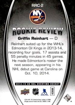 2014-15 Upper Deck Overtime - Rookie Review #RRC-2 Griffin Reinhart Back