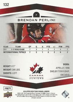 2014 Upper Deck Team Canada Juniors #132 Brendan Perlini Back