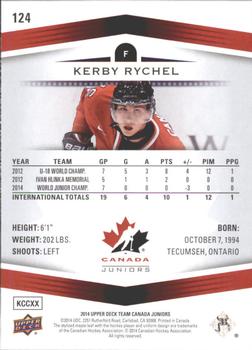 2014 Upper Deck Team Canada Juniors #124 Kerby Rychel Back