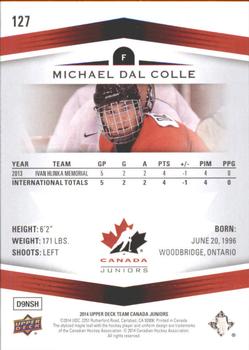 2014 Upper Deck Team Canada Juniors #127 Michael Dal Colle Back