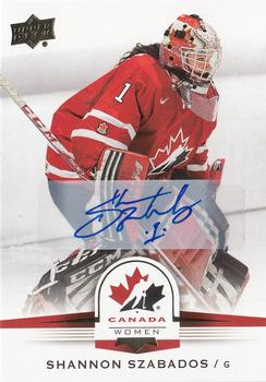 2014 Upper Deck Team Canada Juniors - Autographs Gold #84 Shannon Szabados Front