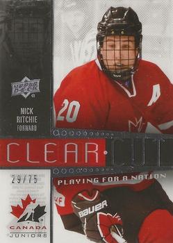2014 Upper Deck Team Canada Juniors - Clear Cut Playing for a Nation #PFN-22 Nick Ritchie Front