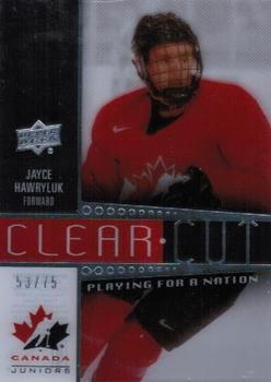 2014 Upper Deck Team Canada Juniors - Clear Cut Playing for a Nation #PFN-29 Jayce Hawryluk Front