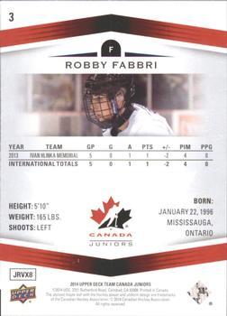 2014 Upper Deck Team Canada Juniors - High Gloss #3 Robby Fabbri Back