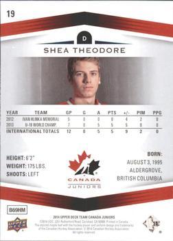 2014 Upper Deck Team Canada Juniors - High Gloss #19 Shea Theodore Back