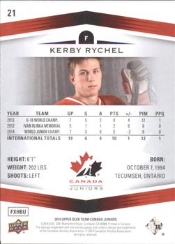 2014 Upper Deck Team Canada Juniors - High Gloss #21 Kerby Rychel Back