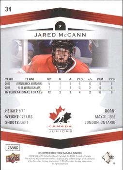 2014 Upper Deck Team Canada Juniors - High Gloss #34 Jared McCann Back