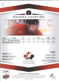 2014 Upper Deck Team Canada Juniors - Gold Sepia #1 Rourke Chartier Back