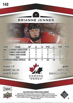 2014 Upper Deck Team Canada Juniors - Gold Sepia #140 Brianne Jenner Back