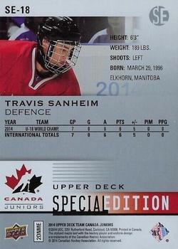 2014 Upper Deck Team Canada Juniors - Special Edition #SE-18 Travis Sanheim Back