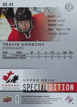 2014 Upper Deck Team Canada Juniors - Special Edition #SE-41 Travis Konecny Back